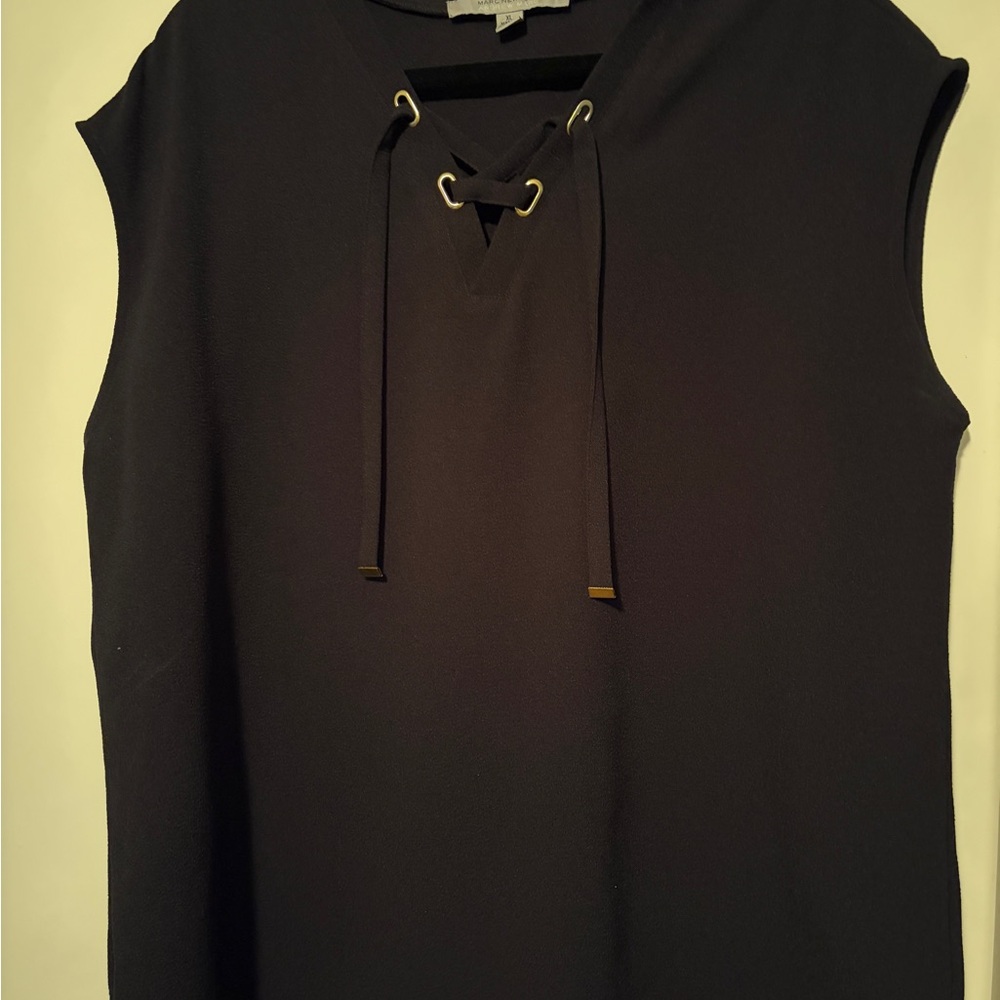 Marc New York Black Lace-Up Tank Top